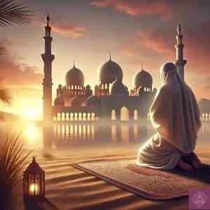 Islamic Person Praying Infront Mosque
