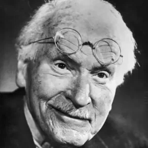 Black and white portrait of thinker. Carl Jung, Subconscious Healing